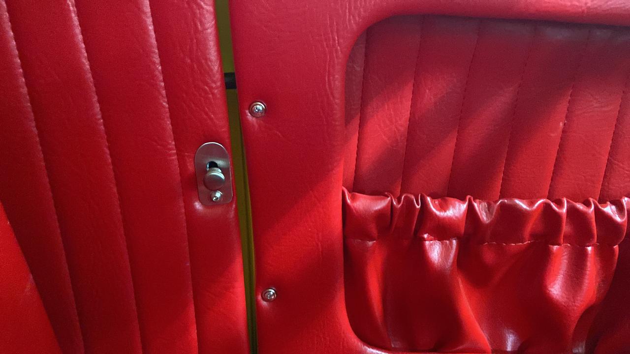 Red channel tufted door panel