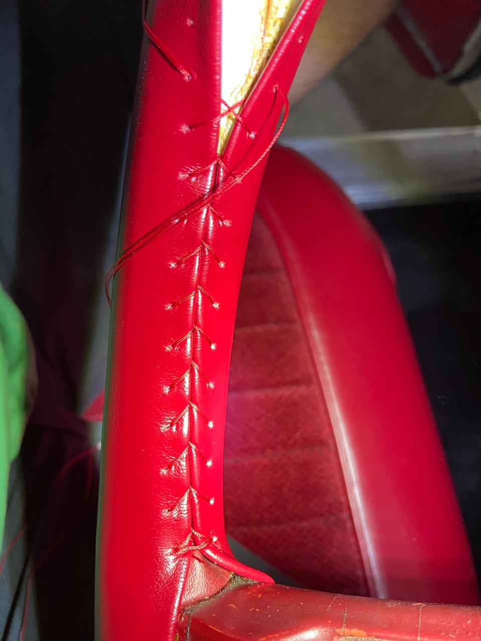 Saddle stitch detail